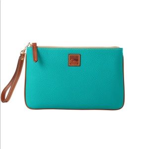 Dooney & Bourke Pebble Grain Large Wristlet (Spearmint colored)